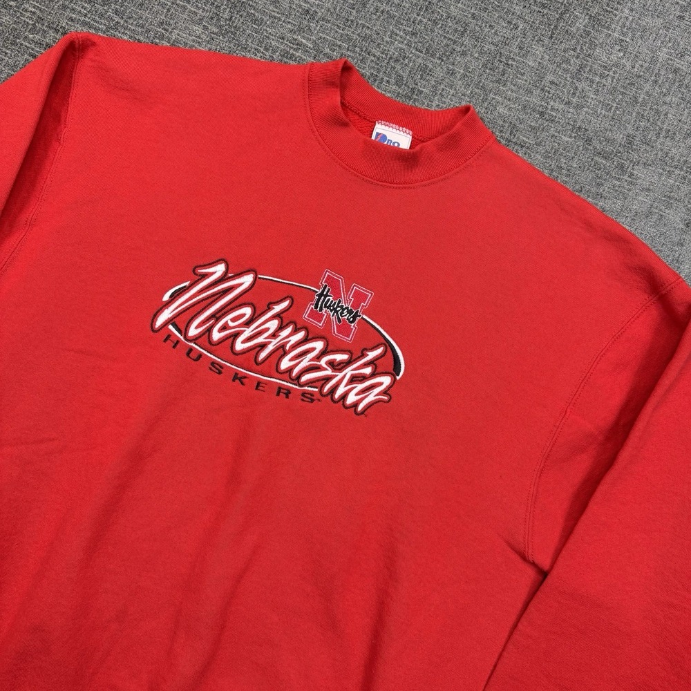 Vintage Nebraska Huskers Sweatshirt Mens XL Red Crewneck 90's‎ Pro Player